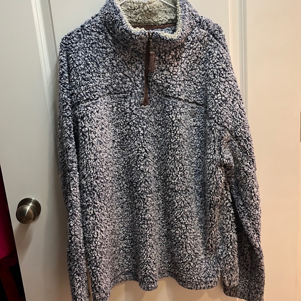 Navy frosty tip True Grit Sherpa Pullover